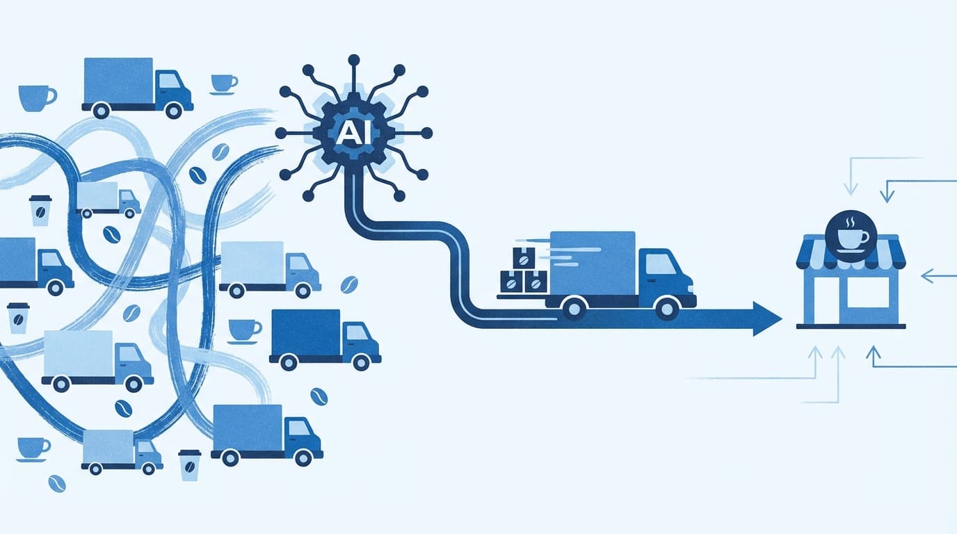AI물류 도입 후 배차 최적화로 필요 차량을 절반으로 만든 커피 프렌차이즈